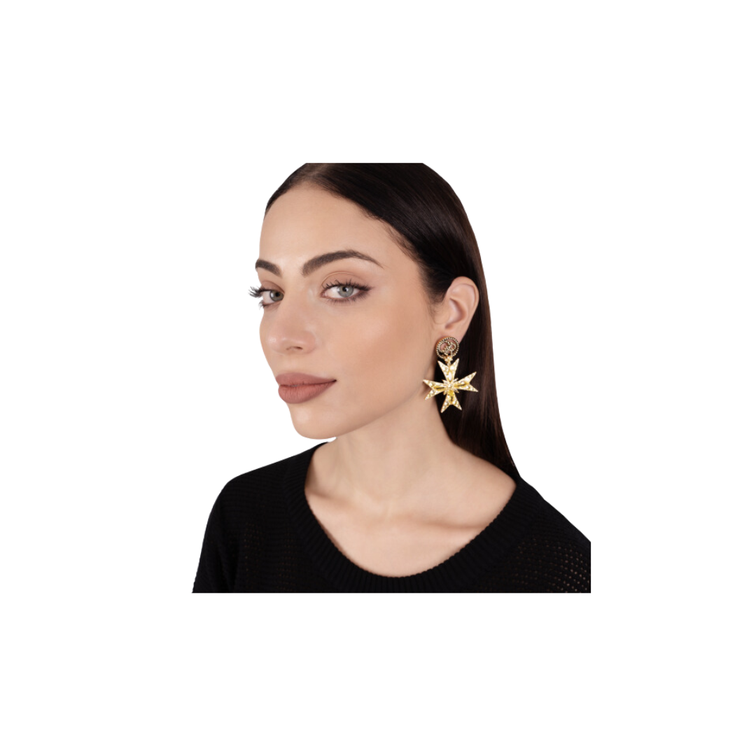 8 POINT CROSS EARRINGS