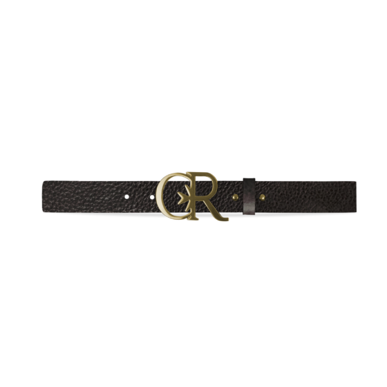 CLASSIC LEATHER BELT WITH GOLD HARDWARE