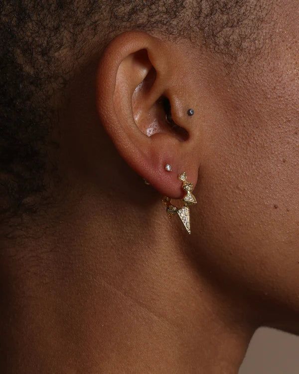 Gabriella Pavè Spiked Hoop Earrings