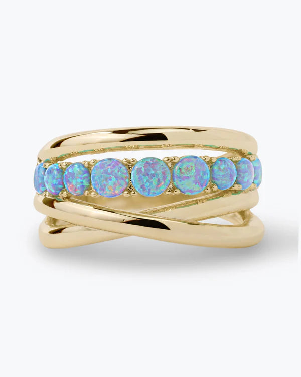 Oh She Fancy Stacked Blue Opal Ring