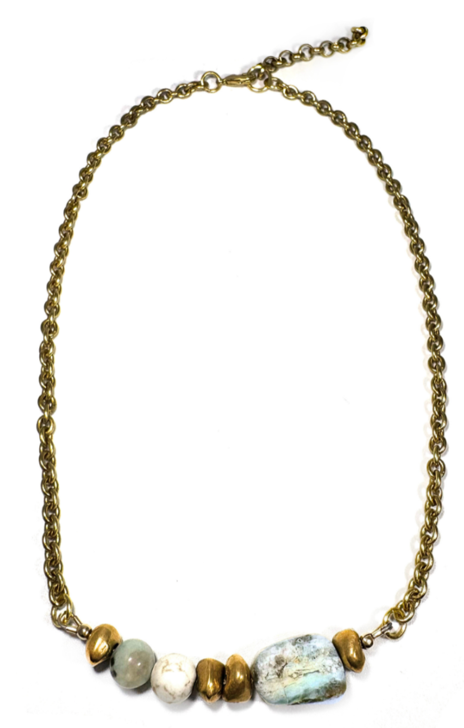 MERIDIAN: PERUVIAN OPAL & KIWI JASPER NECKLACE