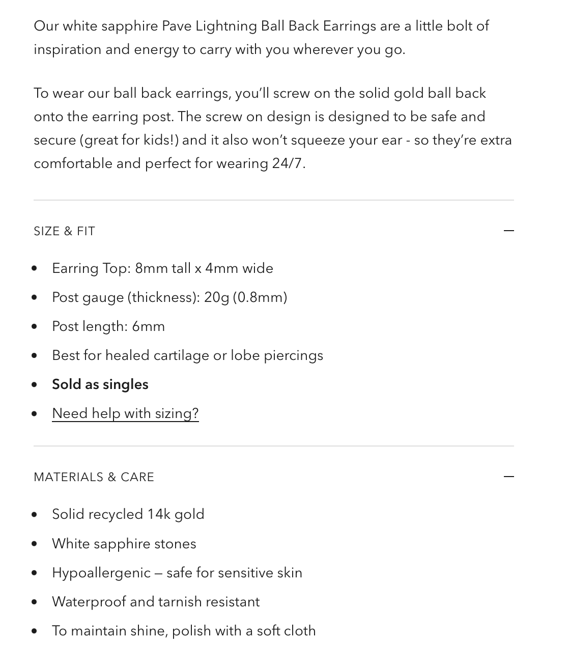Pavé Lightning Ball Back Earring in 14k Gold