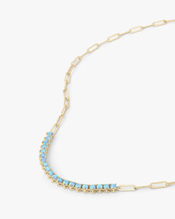 Not Your Basic Blue Opal Samantha Tennis Necklace