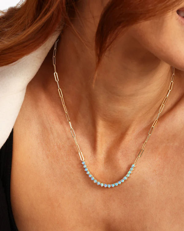 Not Your Basic Blue Opal Samantha Tennis Necklace