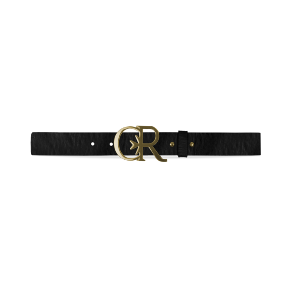 CLASSIC LEATHER BELT WITH GOLD HARDWARE