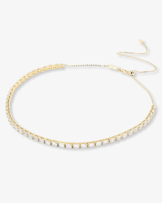 Grand Slam Tennis Choker Gold White Diamondettes