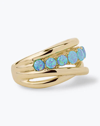 Oh She Fancy Stacked Blue Opal Ring