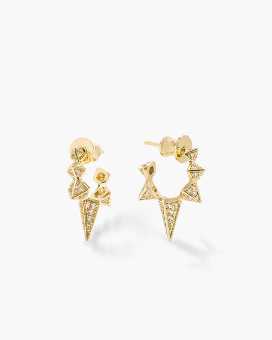 Gabriella Pavè Spiked Hoop Earrings