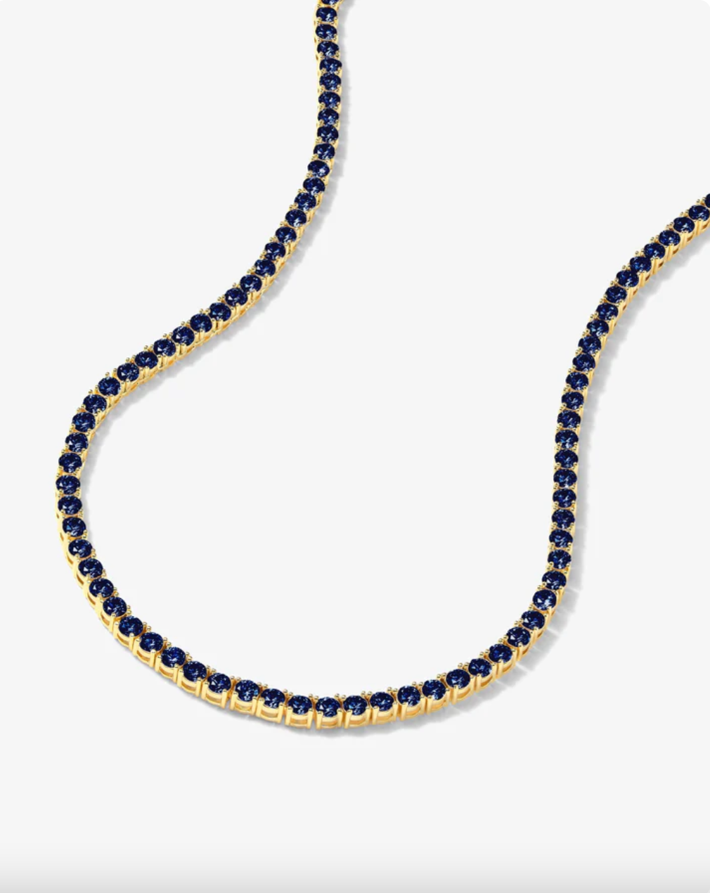 Grand Heiress Tennis Necklace, Gold| Saphire