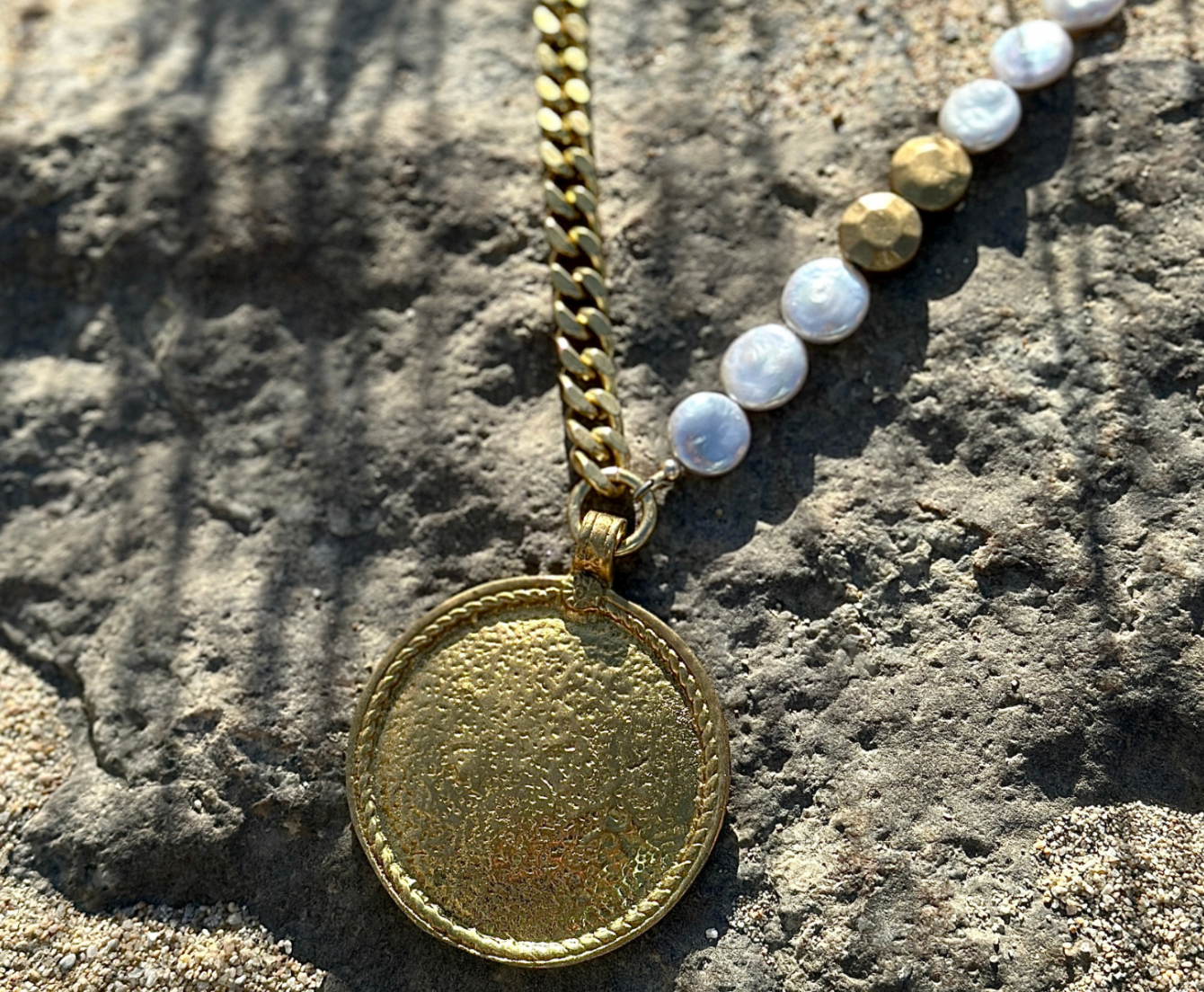 PEARL COIN & SHIELD (LIMITED-EDITION) NECKLACE