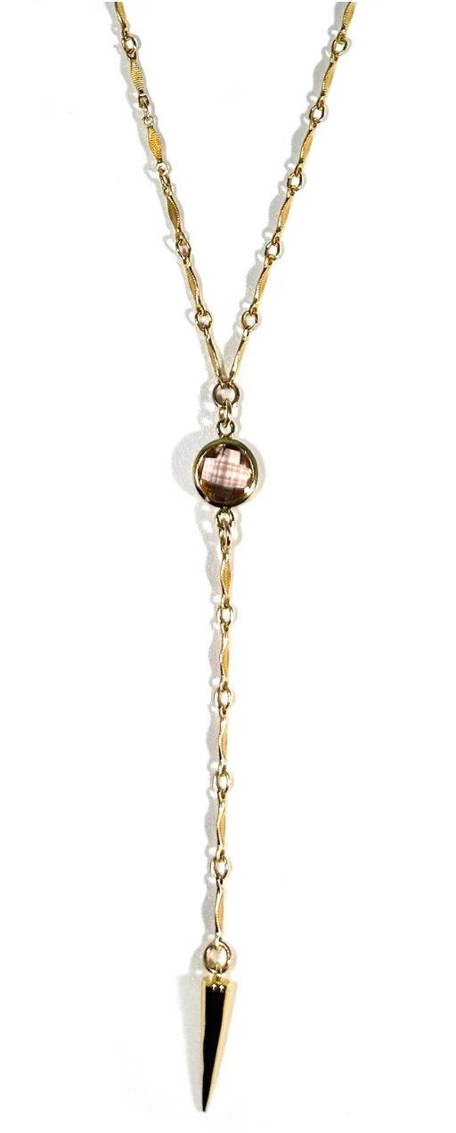 LARIAT & GOLD SPIKE NECKLACE