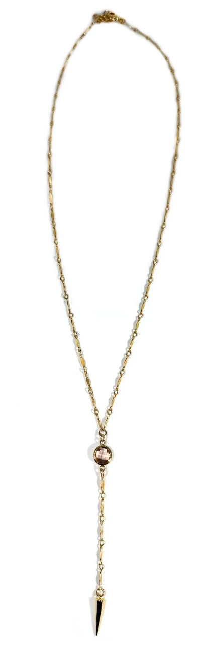 LARIAT & GOLD SPIKE NECKLACE