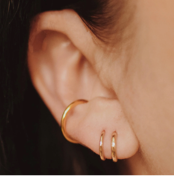Classic Huggie Hoops in 14k Gold