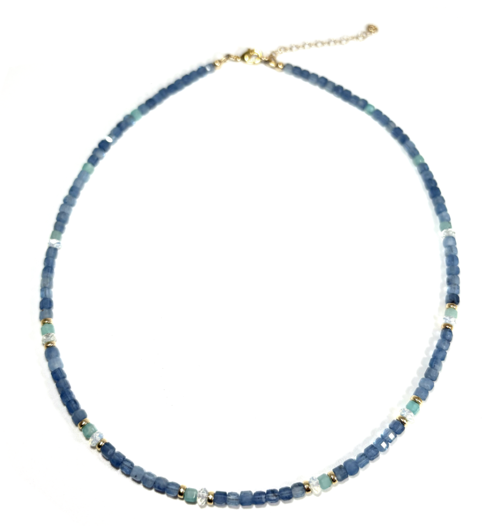 MINI BEADED SANTA MARIA AQUAMARINE & AMAZONITE NECKLACE
