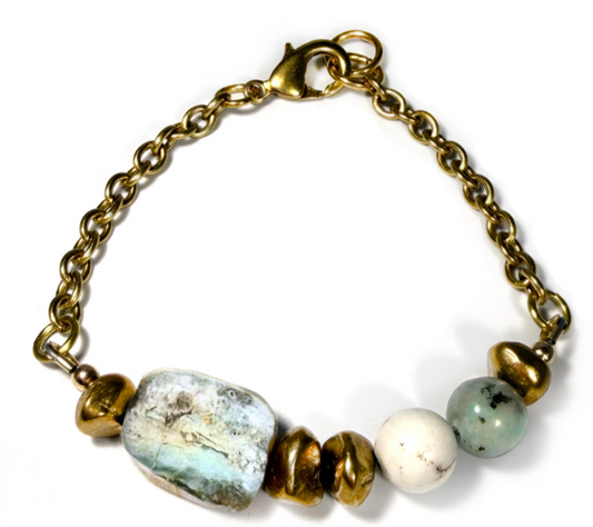 REMIX: MERIDIAN PERUVIAN OPAL & KIWI JASPER BRACELET