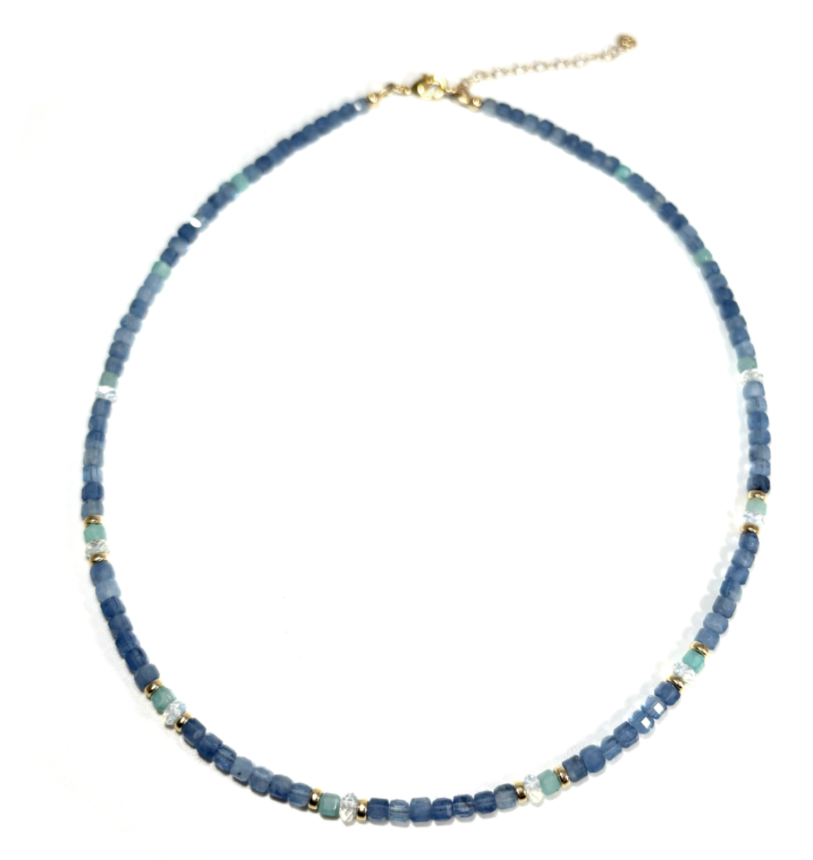 MINI BEADED SANTA MARIA AQUAMARINE & AMAZONITE NECKLACE