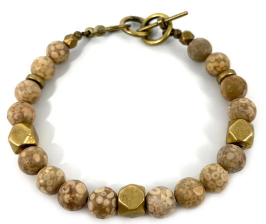 NARROW: CRINOID FOSSIL BRACELET