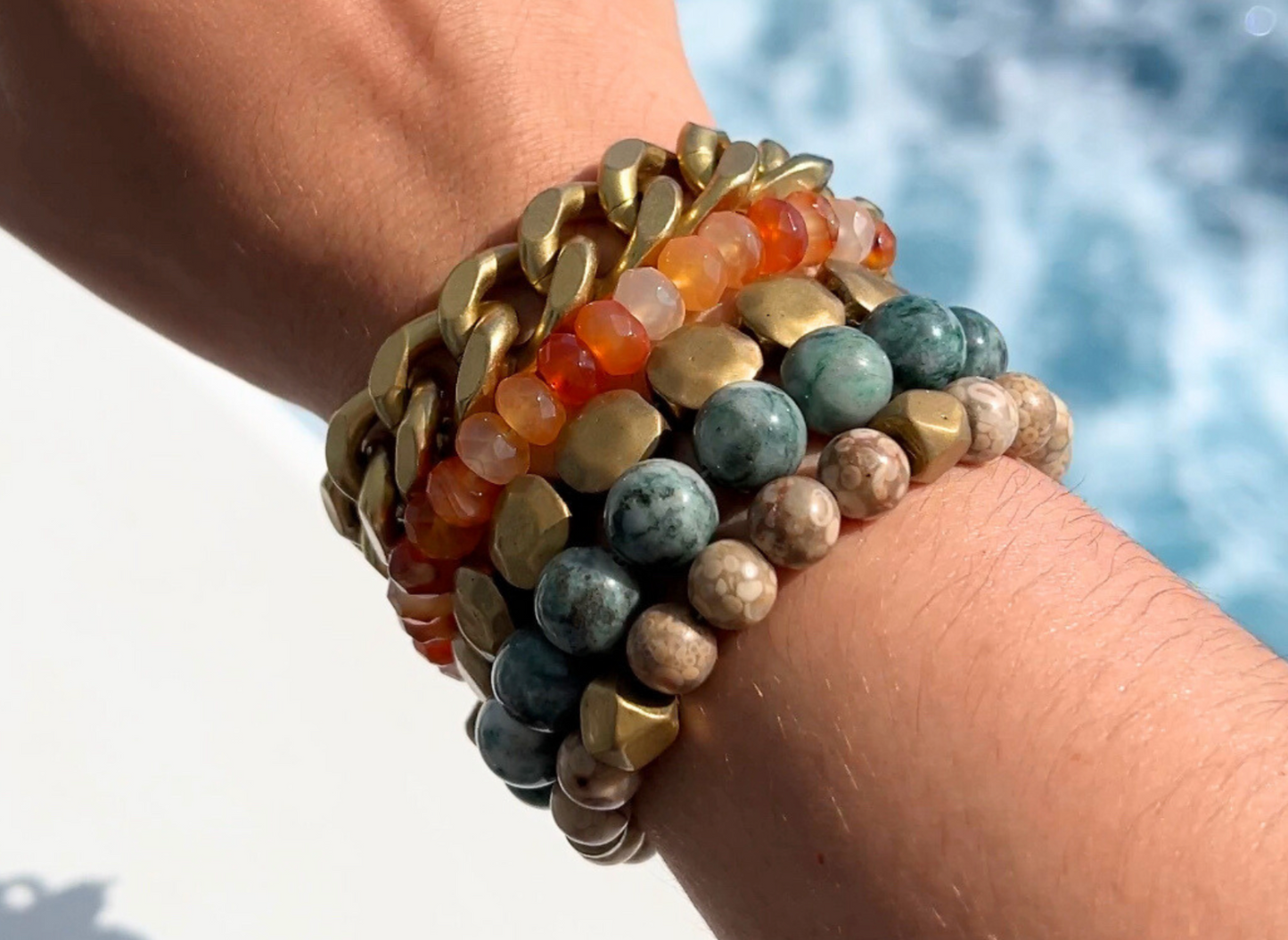 NARROW: CRINOID FOSSIL BRACELET