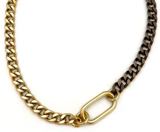 RACE TRACK & SMOKY CURB NECKLACE