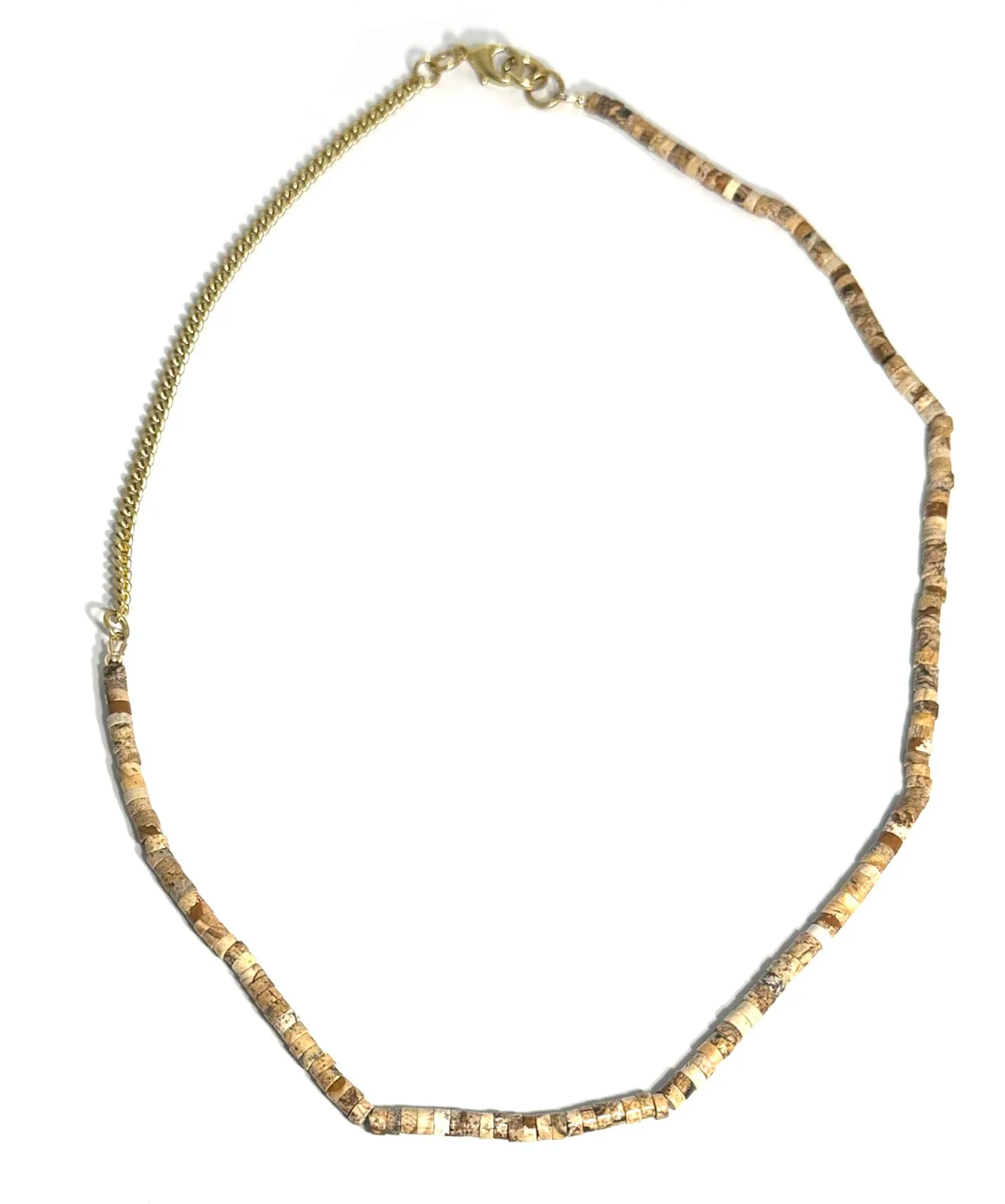 DESERT JASPER & SIMPLE CURB NECKLACE