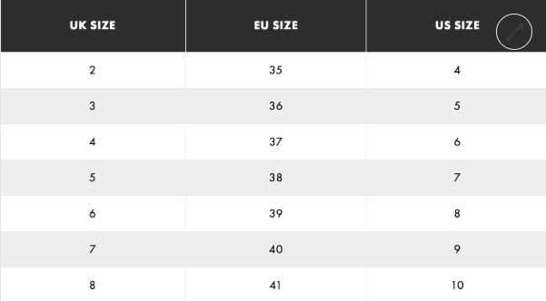 Shoe Sizes Conversion