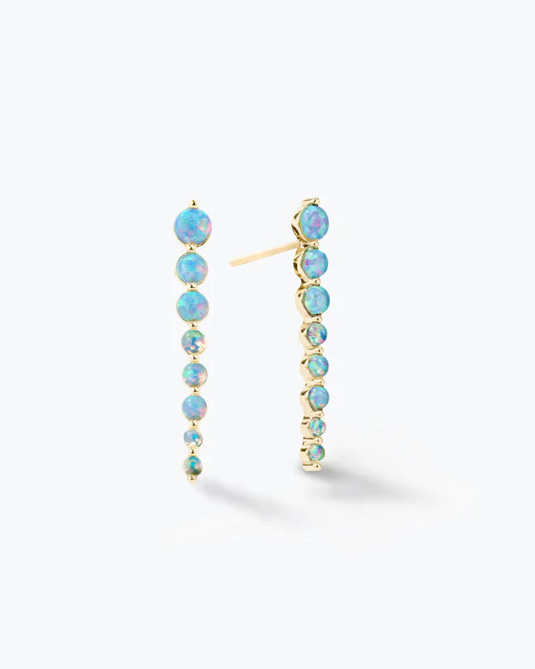 She's an Icon Blue Opal Dagger Earrings Gold Blue Opal