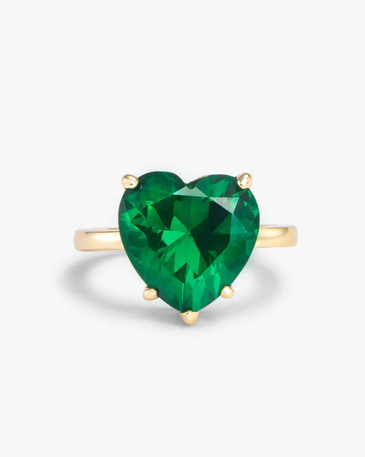 The Allison Emerald Heart Ring