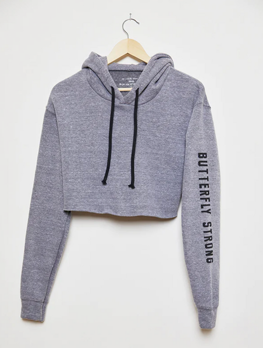 Butterfly Strong Cropped Hoodie